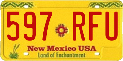 NM license plate 597RFU