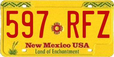 NM license plate 597RFZ