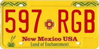 NM license plate 597RGB