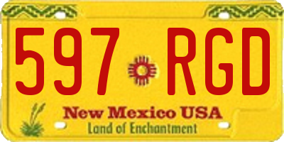 NM license plate 597RGD