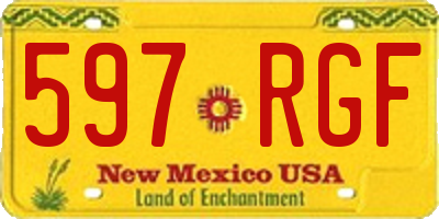 NM license plate 597RGF