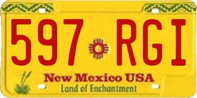 NM license plate 597RGI