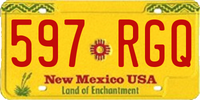NM license plate 597RGQ