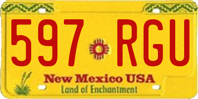 NM license plate 597RGU