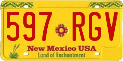 NM license plate 597RGV