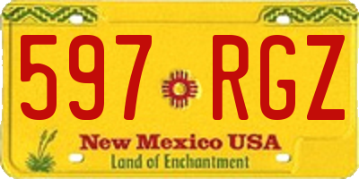 NM license plate 597RGZ