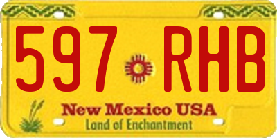 NM license plate 597RHB