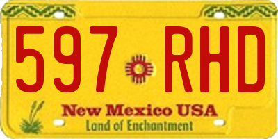 NM license plate 597RHD