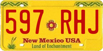 NM license plate 597RHJ