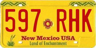 NM license plate 597RHK