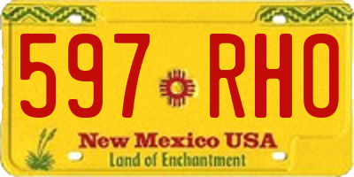NM license plate 597RHO