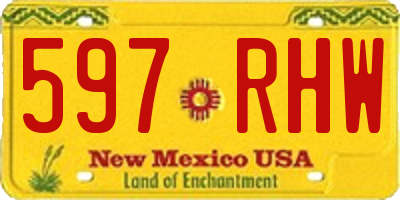 NM license plate 597RHW