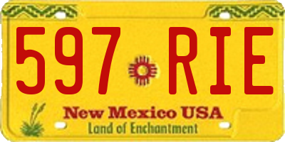 NM license plate 597RIE