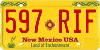 NM license plate 597RIF