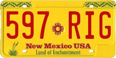 NM license plate 597RIG