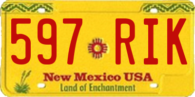 NM license plate 597RIK