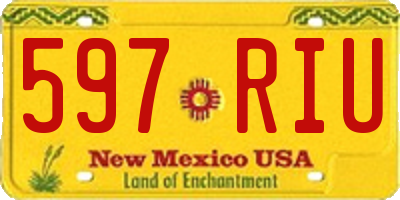 NM license plate 597RIU