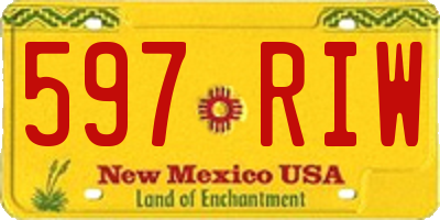 NM license plate 597RIW