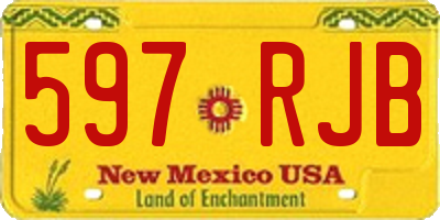 NM license plate 597RJB