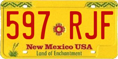 NM license plate 597RJF
