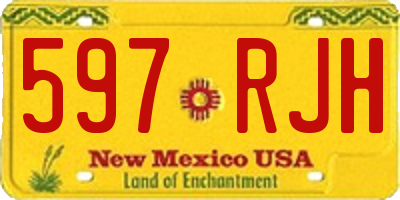 NM license plate 597RJH