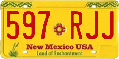 NM license plate 597RJJ