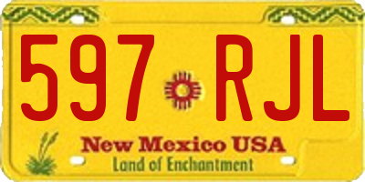 NM license plate 597RJL