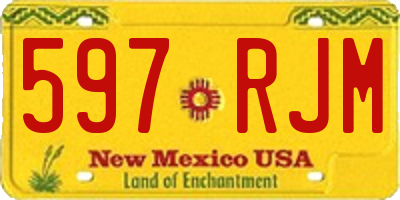 NM license plate 597RJM