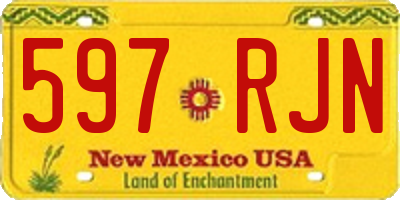 NM license plate 597RJN