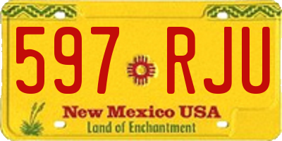 NM license plate 597RJU