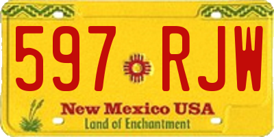NM license plate 597RJW