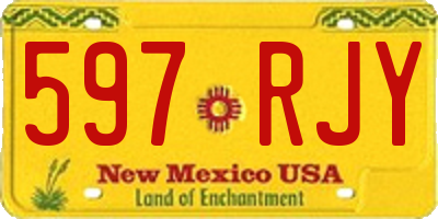 NM license plate 597RJY