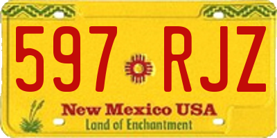 NM license plate 597RJZ