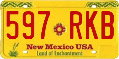 NM license plate 597RKB