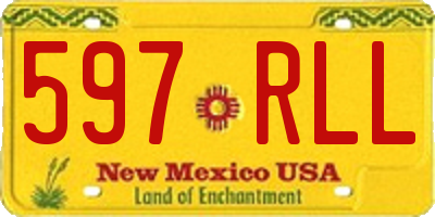 NM license plate 597RLL