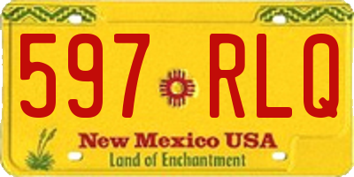 NM license plate 597RLQ