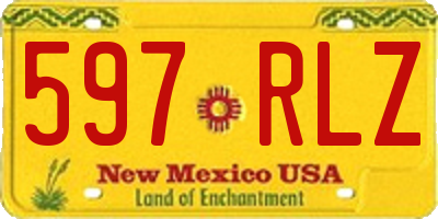 NM license plate 597RLZ