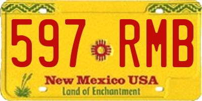 NM license plate 597RMB