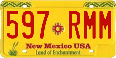 NM license plate 597RMM