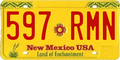 NM license plate 597RMN