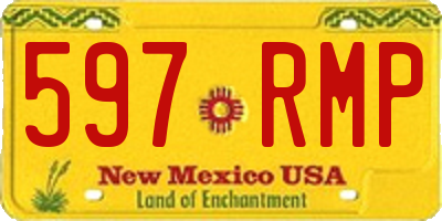 NM license plate 597RMP