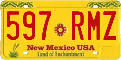 NM license plate 597RMZ