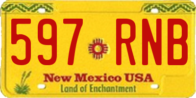 NM license plate 597RNB