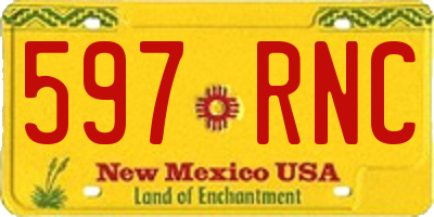 NM license plate 597RNC