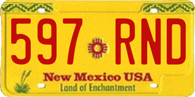 NM license plate 597RND