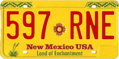 NM license plate 597RNE