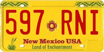 NM license plate 597RNI