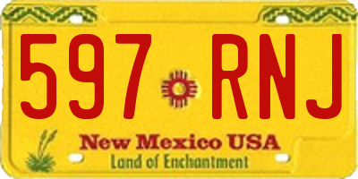 NM license plate 597RNJ