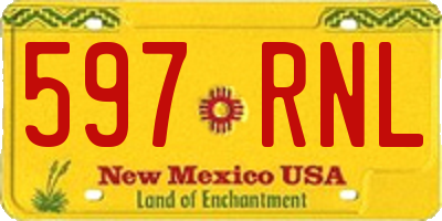 NM license plate 597RNL