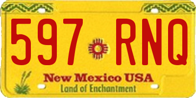 NM license plate 597RNQ